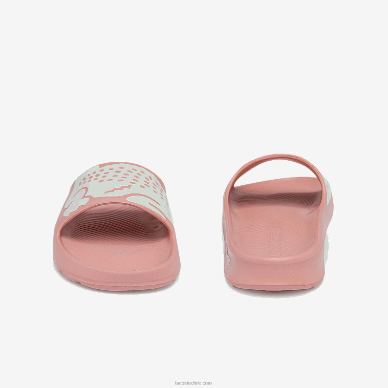 mujer Lacoste rosa claro y blanco 208 chanclas sintéticas croco 2.0 con estampado N6XZ22696
