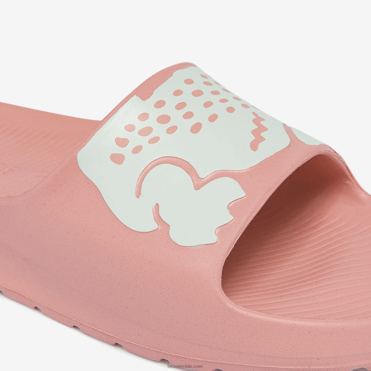 mujer Lacoste rosa claro y blanco 208 chanclas sintéticas croco 2.0 con estampado N6XZ22696
