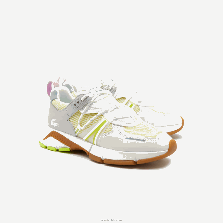 mujer Lacoste blanco/azul 080 tenis l003 de tela con bloques de color N6XZ22753