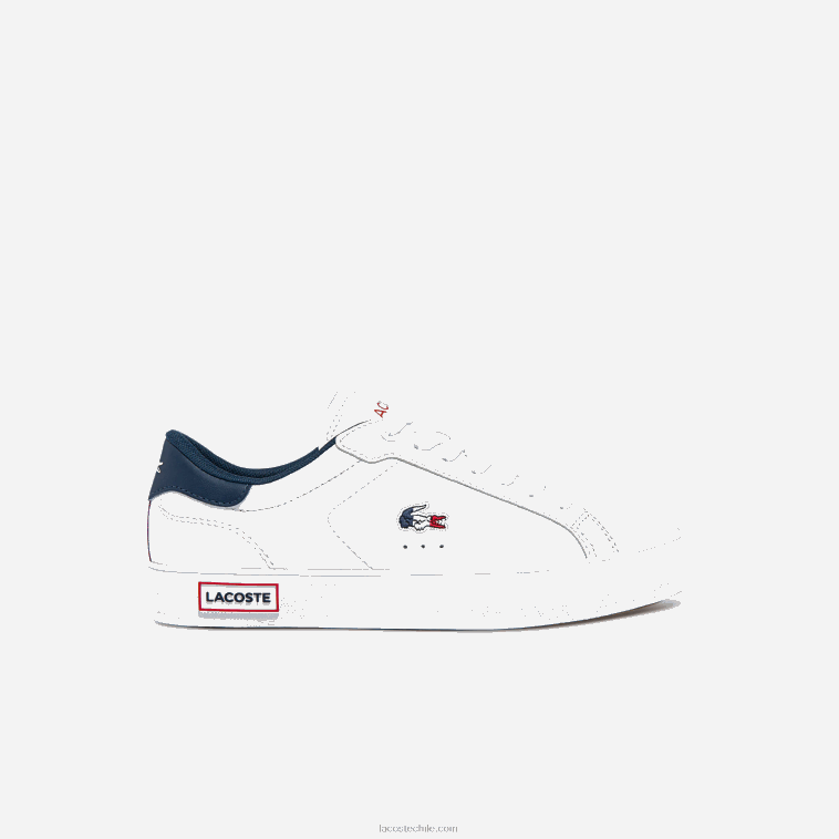 mujer Lacoste blanco/azul marino y rojo 407 zapatillas powercourt tricolor de piel N6XZ22704