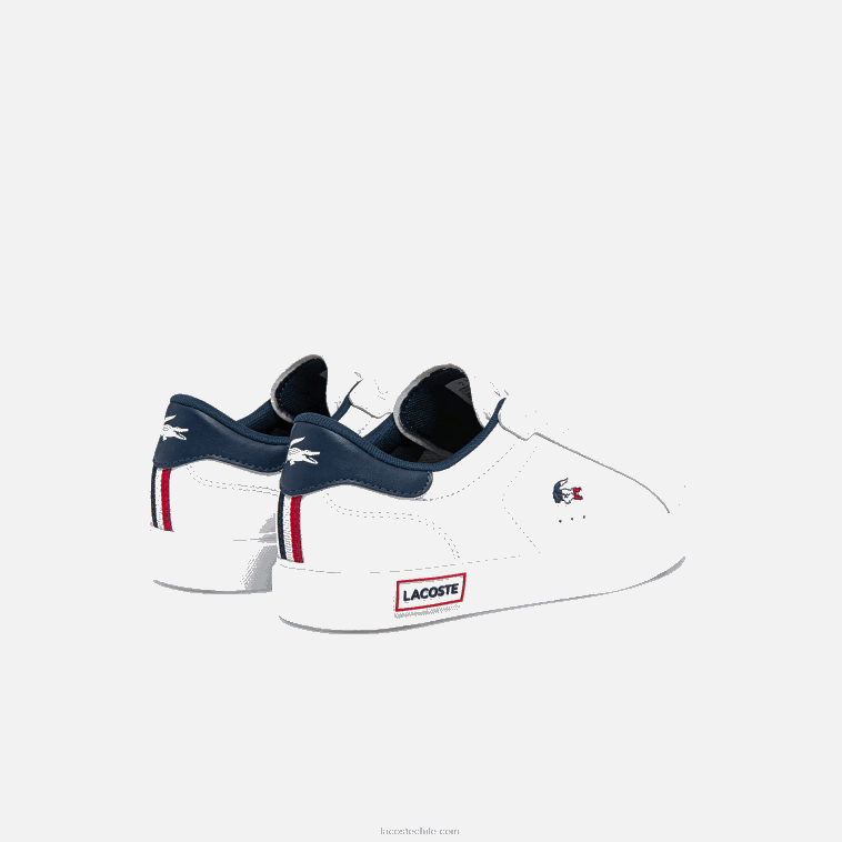 mujer Lacoste blanco/azul marino y rojo 407 zapatillas powercourt tricolor de piel N6XZ22704