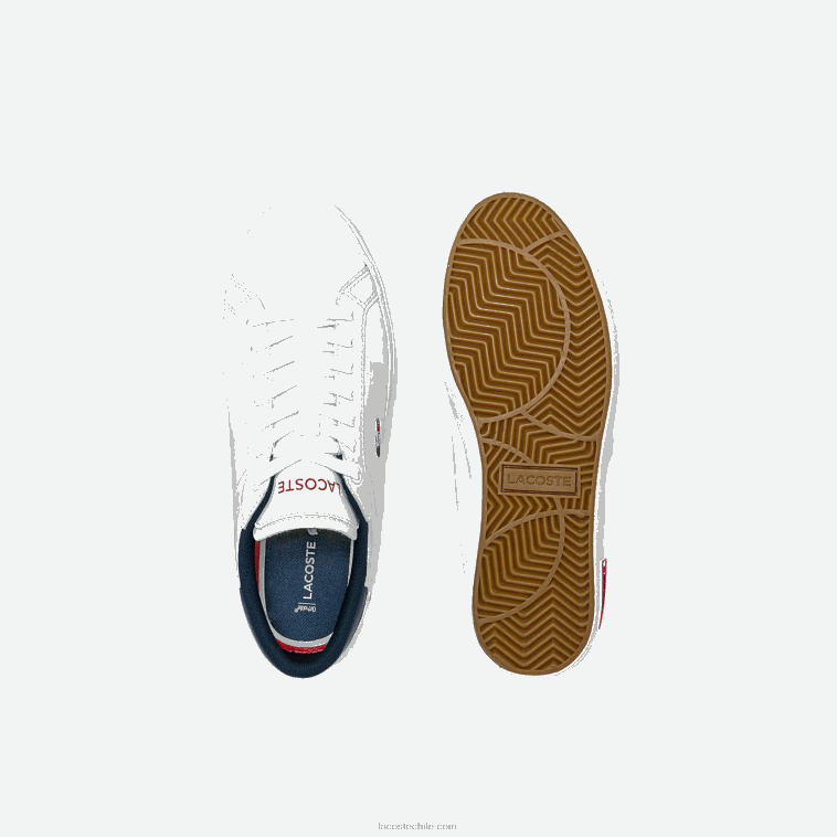 mujer Lacoste blanco/azul marino y rojo 407 zapatillas powercourt tricolor de piel N6XZ22704