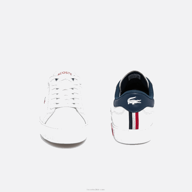 mujer Lacoste blanco/azul marino y rojo 407 zapatillas powercourt tricolor de piel N6XZ22704