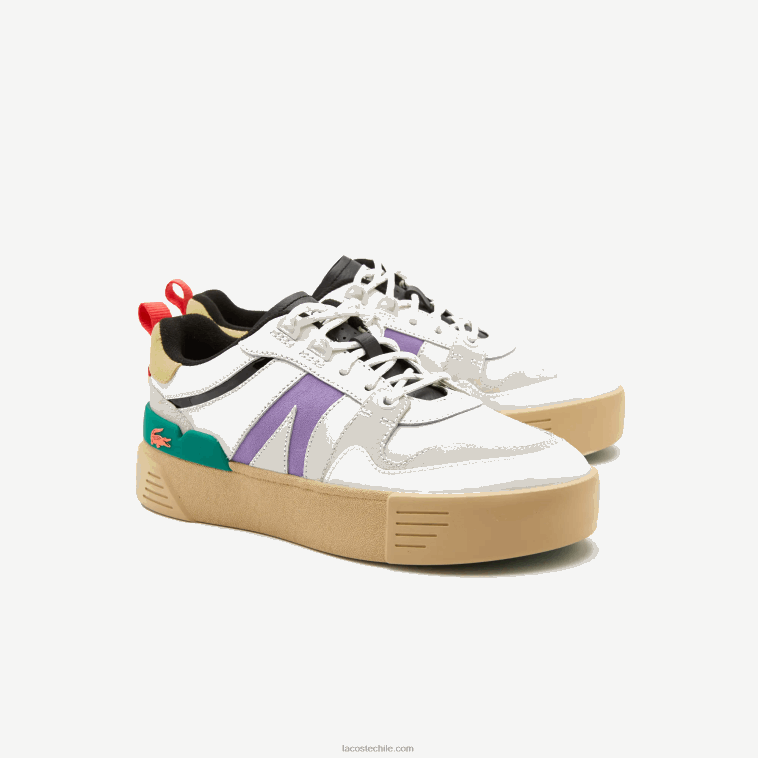mujer Lacoste blanco/verde 082 Deportivas l002 de piel y ante color pop N6XZ22741