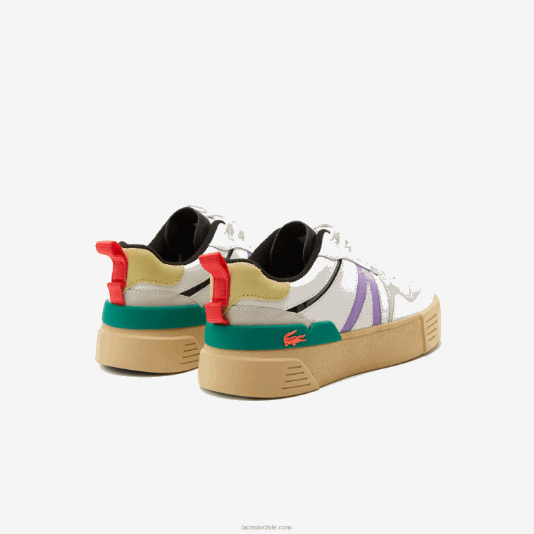 mujer Lacoste blanco/verde 082 Deportivas l002 de piel y ante color pop N6XZ22741
