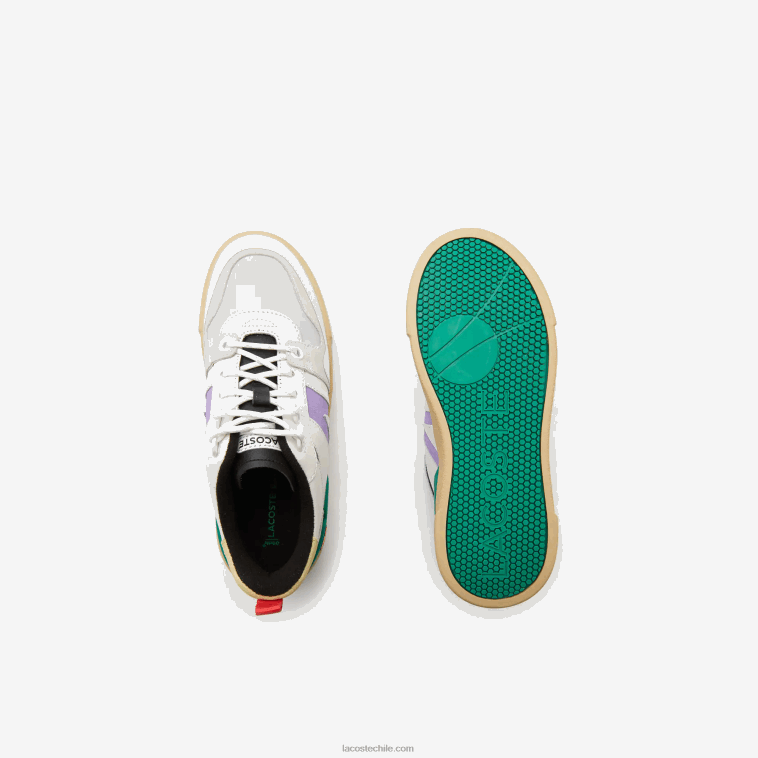 mujer Lacoste blanco/verde 082 Deportivas l002 de piel y ante color pop N6XZ22741