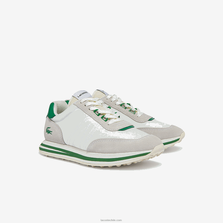 mujer Lacoste blanco/verde 082 tenis L-Spin con detalles dorados N6XZ22743