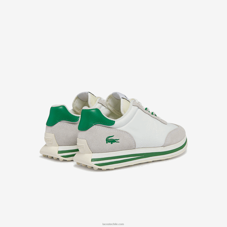 mujer Lacoste blanco/verde 082 tenis L-Spin con detalles dorados N6XZ22743