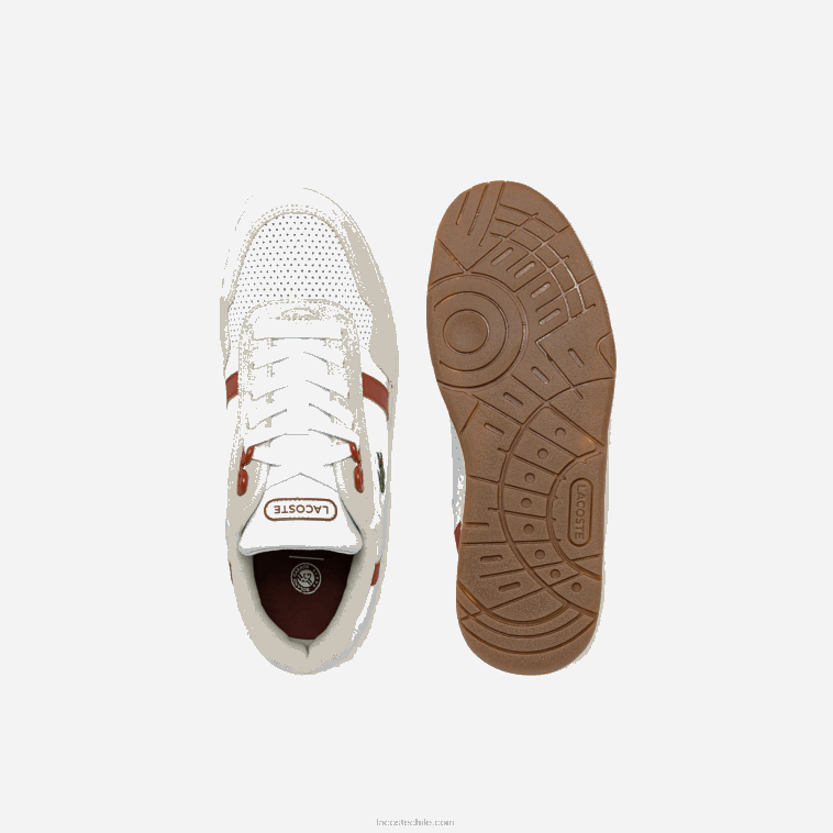 mujer Lacoste blanco y marrón 385 tenis roland garros t-clip N6XZ22746