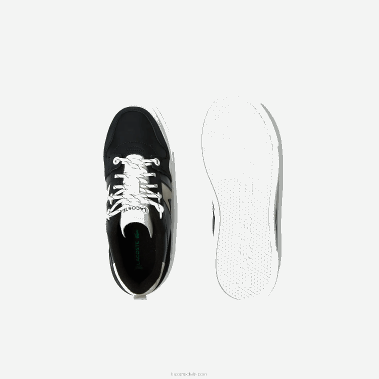 mujer Lacoste blanco y negro 312 tenis l002 de piel con detalles pop N6XZ22719