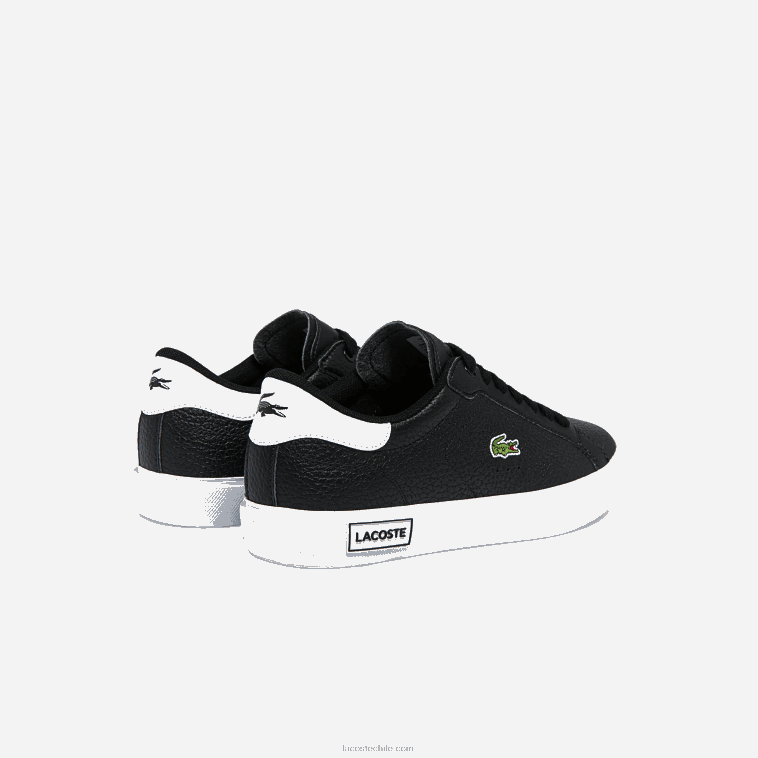 mujer Lacoste blanco y negro 312 zapatillas powercourt de piel y material sintético N6XZ22721