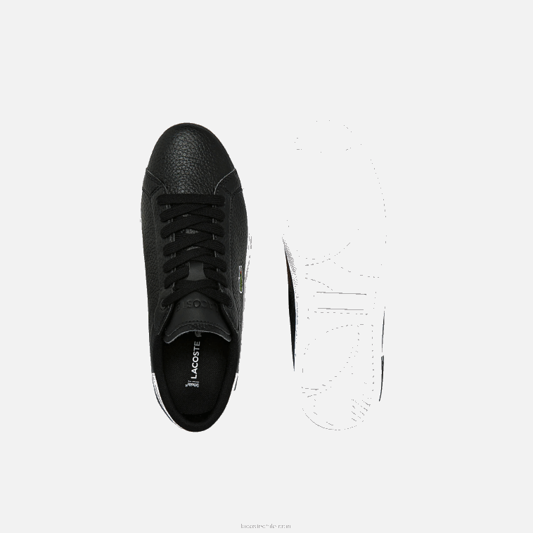 mujer Lacoste blanco y negro 312 zapatillas powercourt de piel y material sintético N6XZ22721