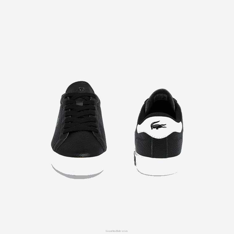 mujer Lacoste blanco y negro 312 zapatillas powercourt de piel y material sintético N6XZ22721