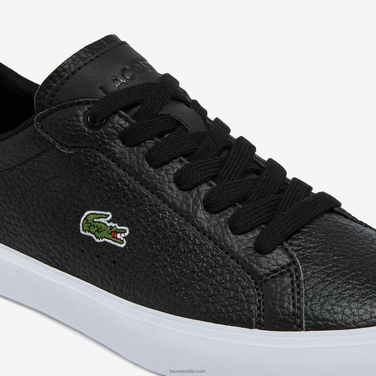 mujer Lacoste blanco y negro 312 zapatillas powercourt de piel y material sintético N6XZ22721