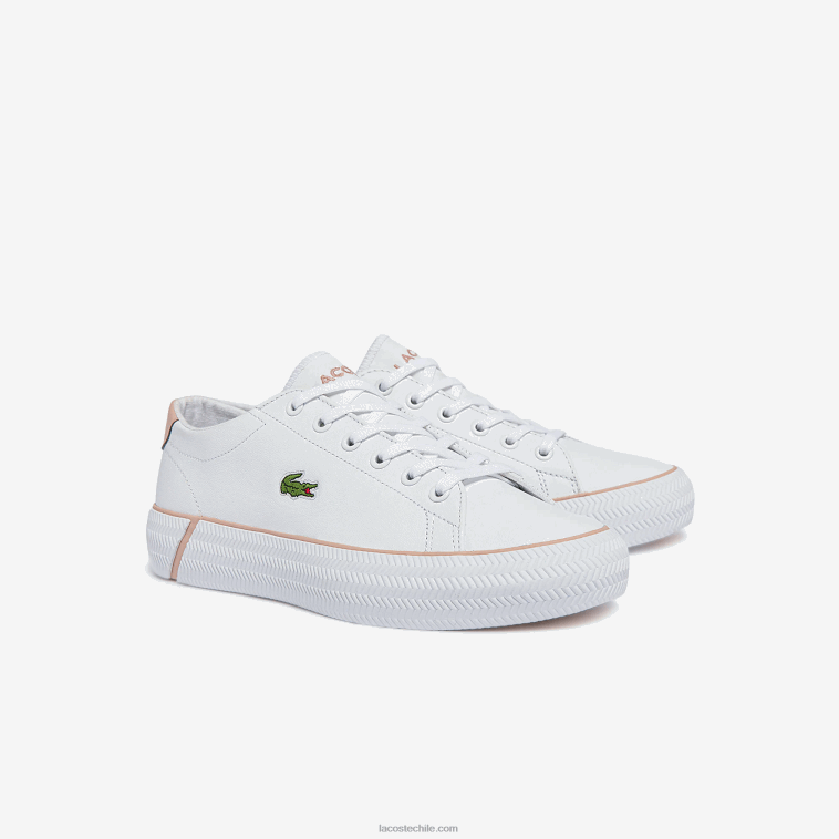 mujer Lacoste blanco y rosa claro 1y9 zapatillas gripshot bl de piel y material sintético N6XZ22695