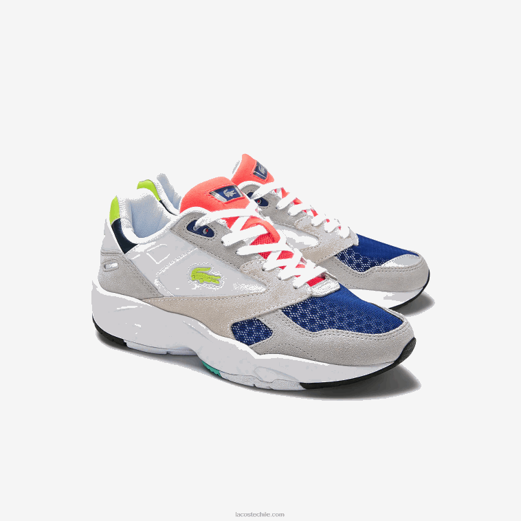 mujer Lacoste gris claro y verde claro lg1 zapatillas storm 96 lo colorblock de tela N6XZ22740