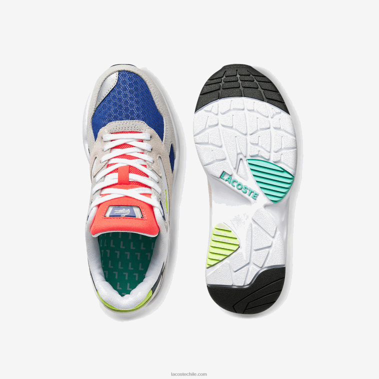 mujer Lacoste gris claro y verde claro lg1 zapatillas storm 96 lo colorblock de tela N6XZ22740