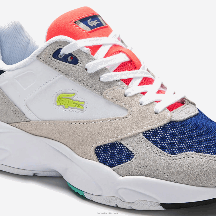 mujer Lacoste gris claro y verde claro lg1 zapatillas storm 96 lo colorblock de tela N6XZ22740