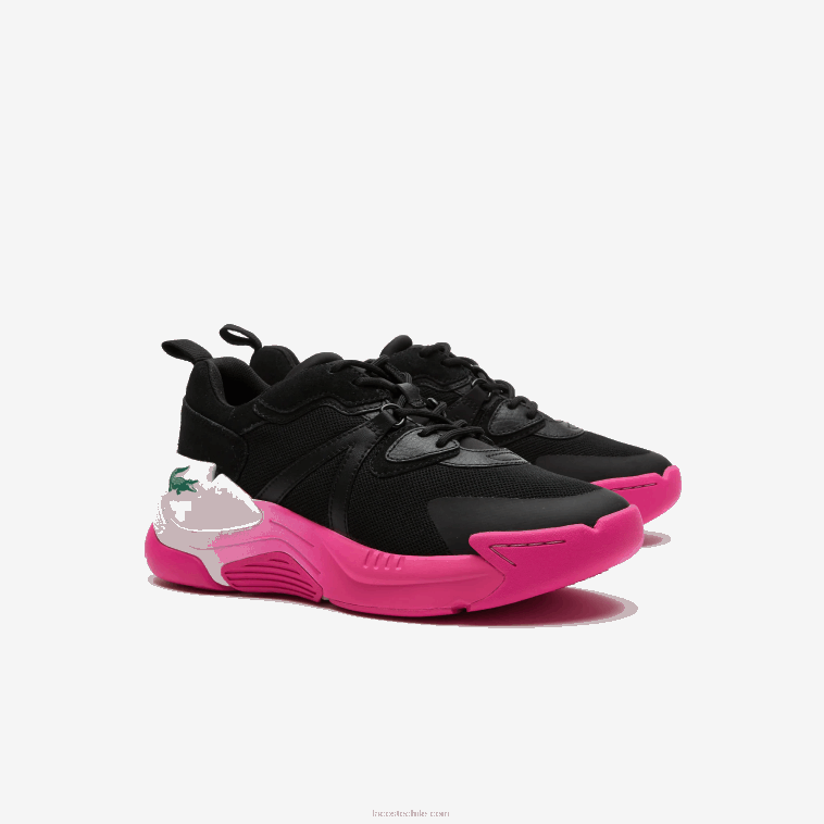mujer Lacoste negro rosa 1j1 zapatillas lw2 xtra de piel N6XZ22722