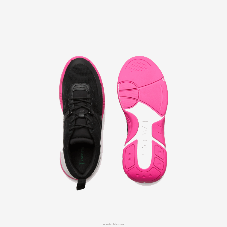 mujer Lacoste negro rosa 1j1 zapatillas lw2 xtra de piel N6XZ22722
