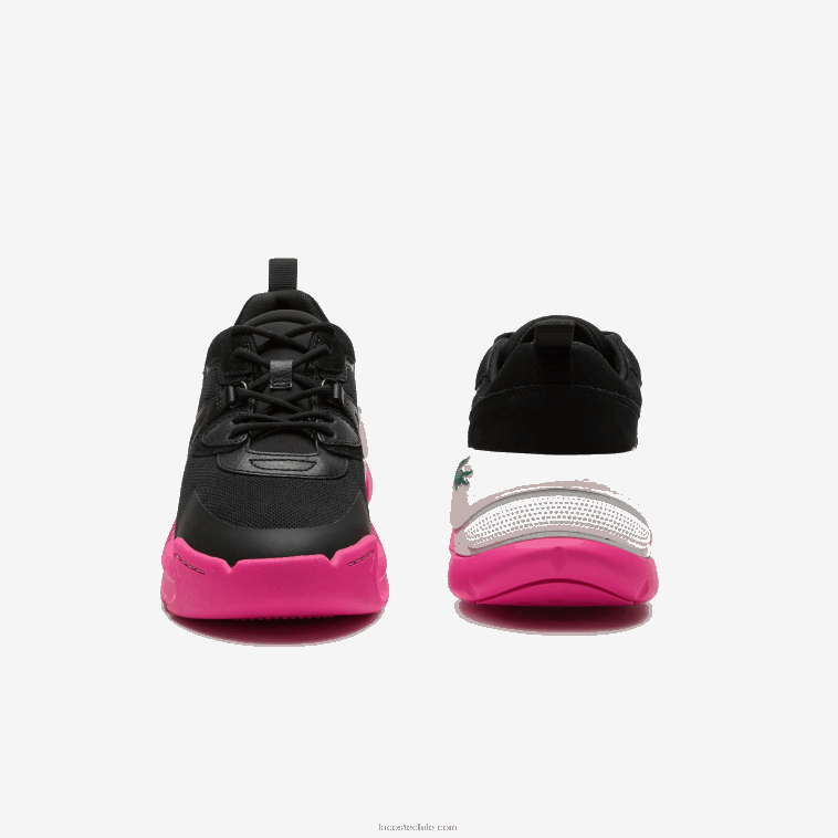 mujer Lacoste negro rosa 1j1 zapatillas lw2 xtra de piel N6XZ22722