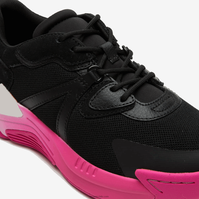 mujer Lacoste negro rosa 1j1 zapatillas lw2 xtra de piel N6XZ22722