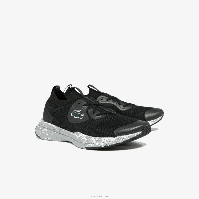 mujer Lacoste negro y blanco roto 454 tenis run spin eco textil N6XZ22726
