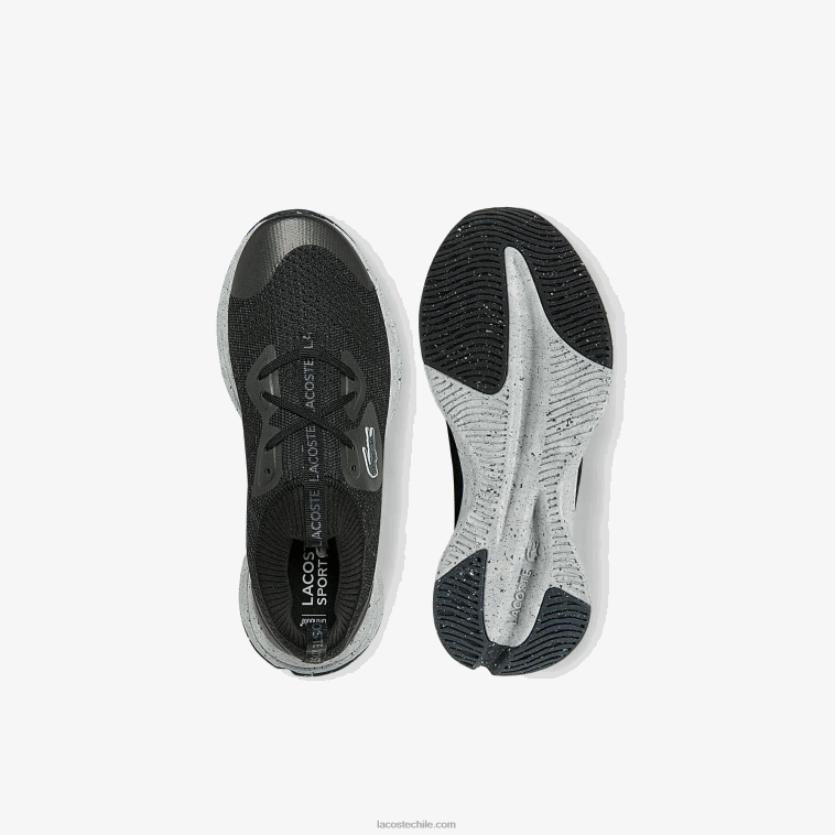 mujer Lacoste negro y blanco roto 454 tenis run spin eco textil N6XZ22726