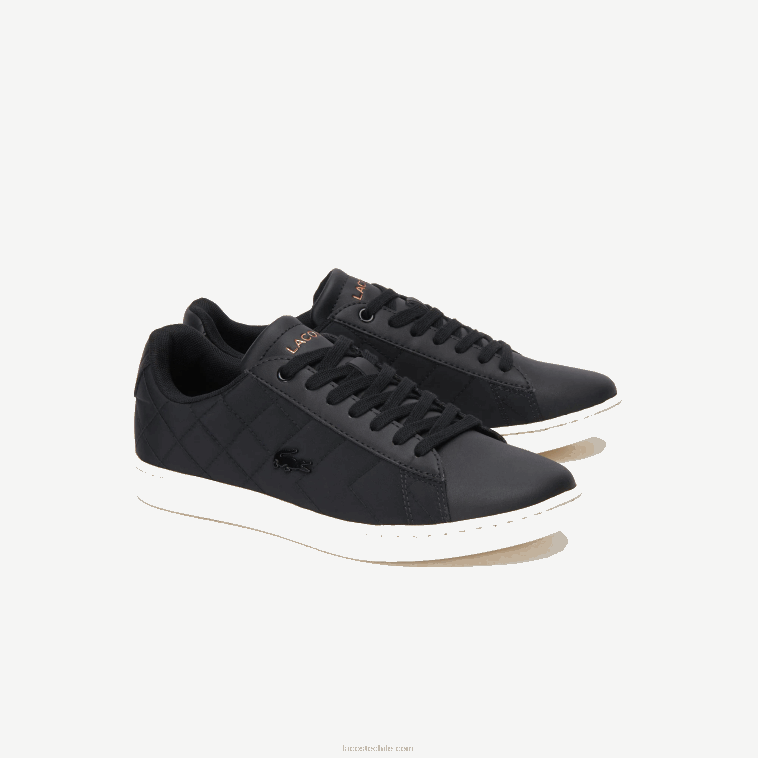 mujer Lacoste negro y blanco roto 454 zapatillas capitonadas carnaby evo N6XZ22737