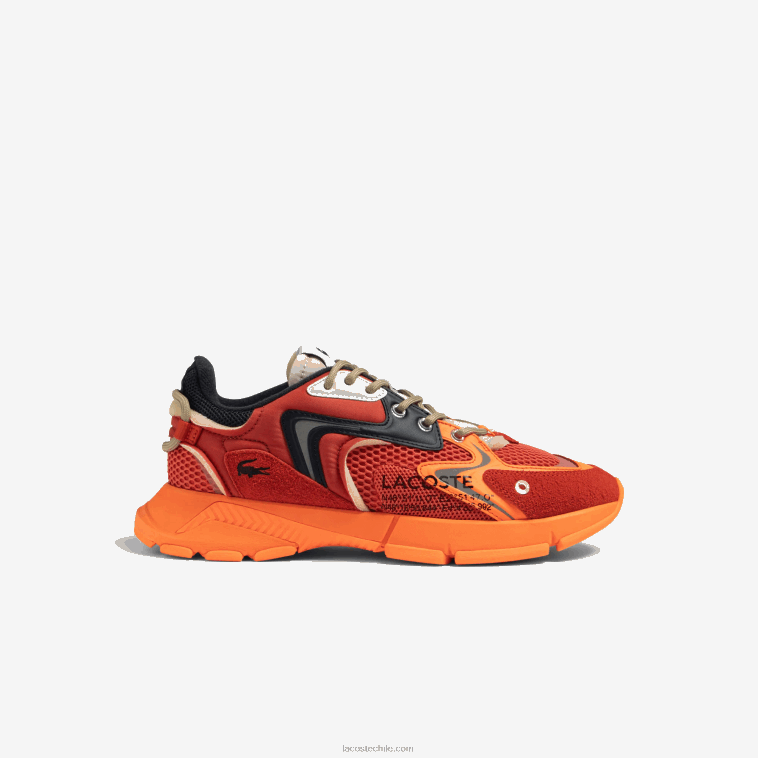 mujer Lacoste rojo naranja am1 tenis l003 neo textil N6XZ22675