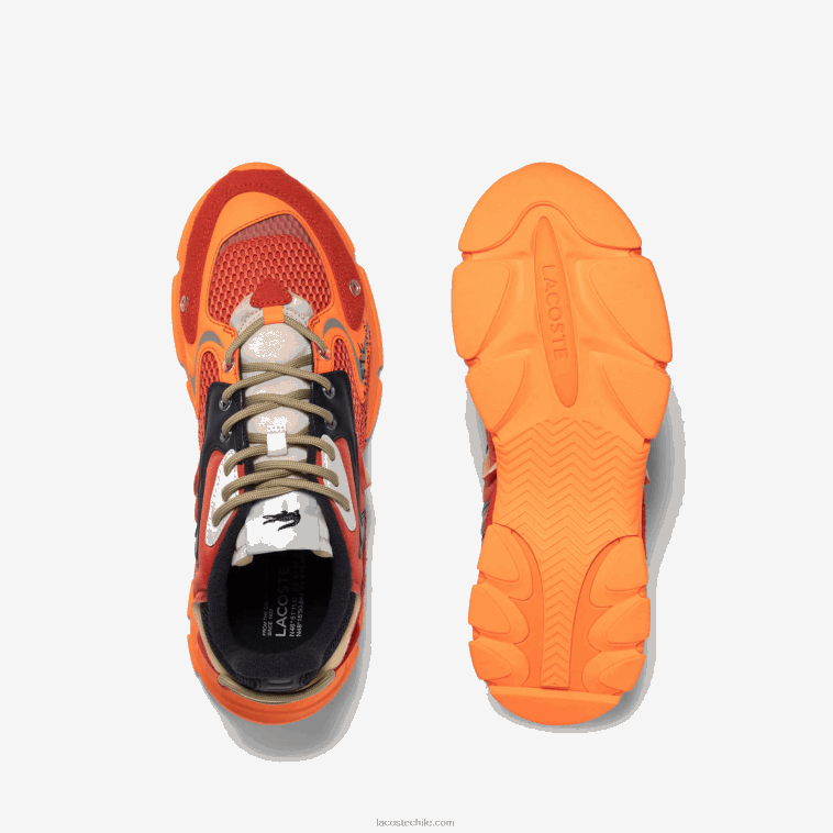 mujer Lacoste rojo naranja am1 tenis l003 neo textil N6XZ22675