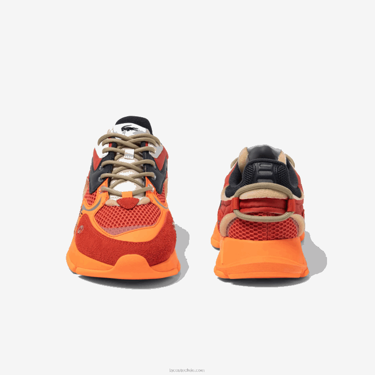 mujer Lacoste rojo naranja am1 tenis l003 neo textil N6XZ22675