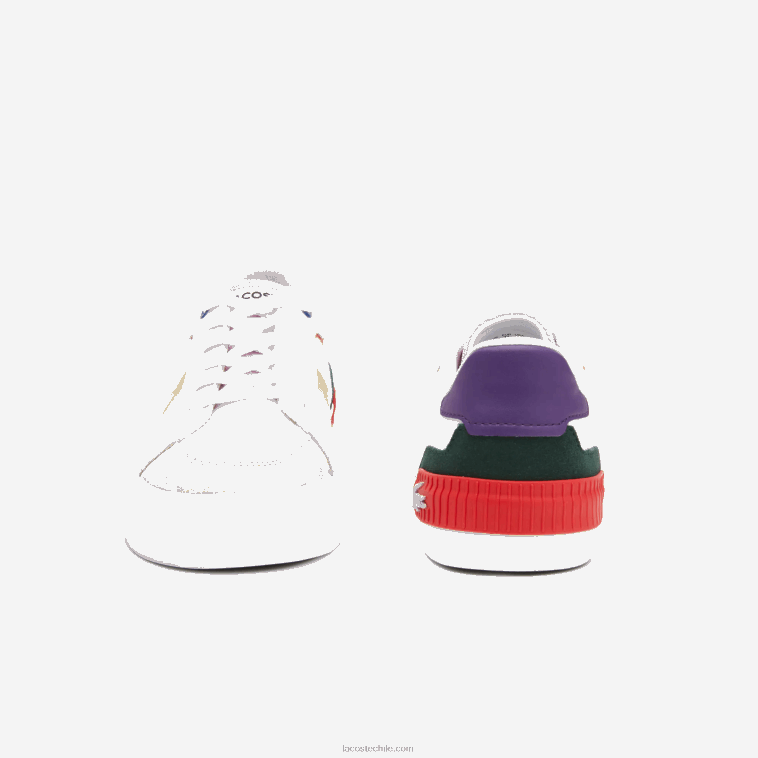 mujer Lacoste blanco roto y rosa 06c tenis l004 textil color pop N6XZ22730
