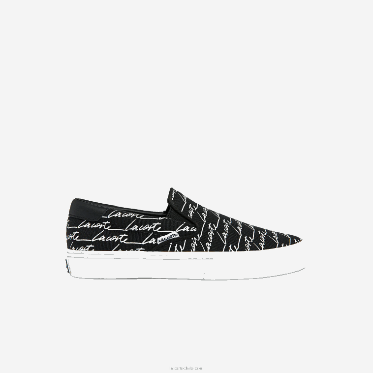 mujer Lacoste negro y blanco roto 454 servicio de salto impresión en lienzo sin cordones N6XZ22705 mujer Lacoste negro y blanco roto 454 servicio de salto impresión en lienzo sin cordones N6XZ22705