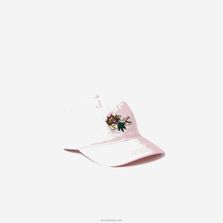 niños Lacoste rosa claro t03 gorra de insignia con efecto de cómic N6XZ23273