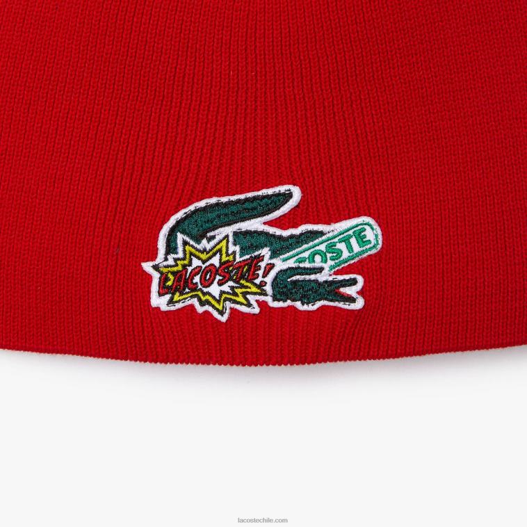 niños Lacoste rojo 240 gorro con motivo de cómic N6XZ23277