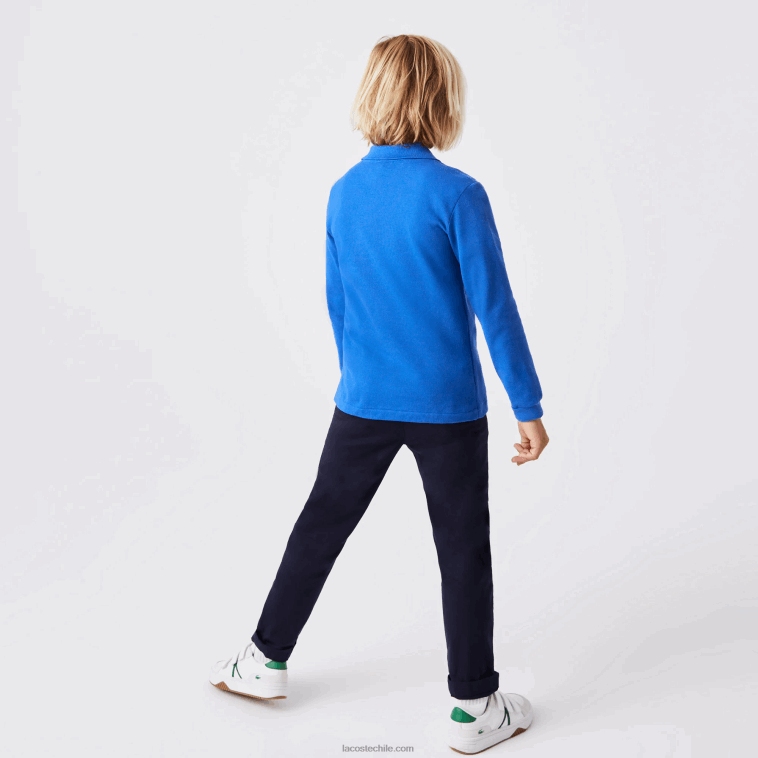 niños Lacoste azul k1q polo de petit piqué regular fit N6XZ22943