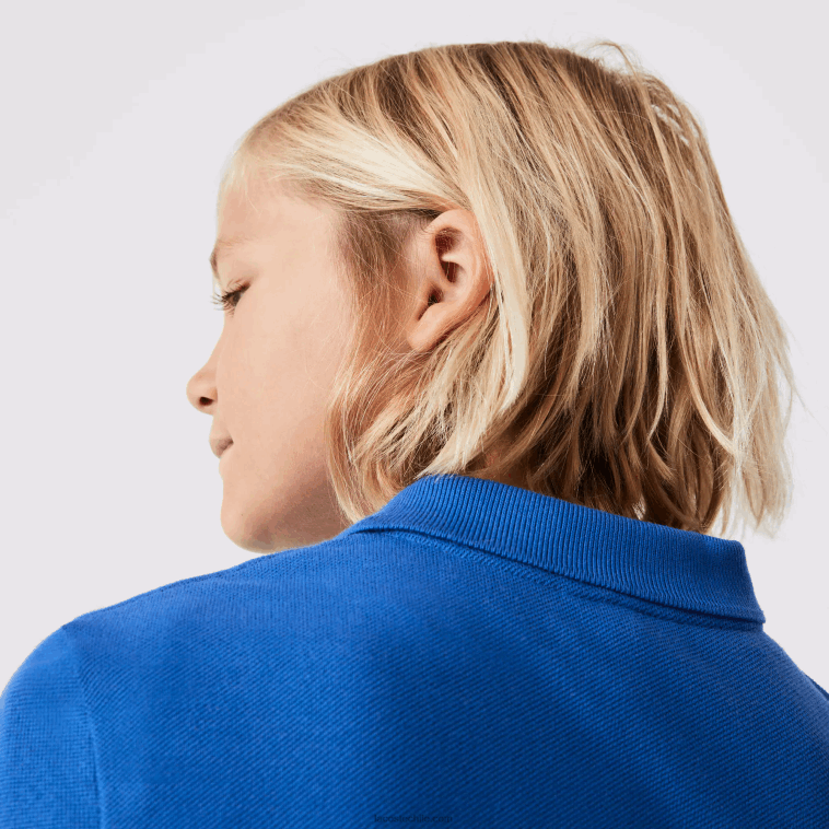 niños Lacoste azul k1q polo de petit piqué regular fit N6XZ22943