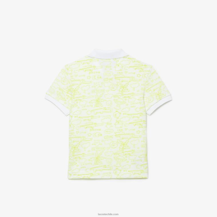 niños Lacoste blanco 001 polo de petit piqué de algodón orgánico N6XZ22957