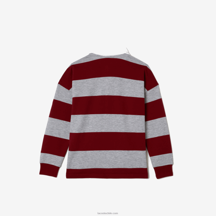 niños Lacoste lomo gris burdeos x29 polo de piqué a rayas N6XZ22962