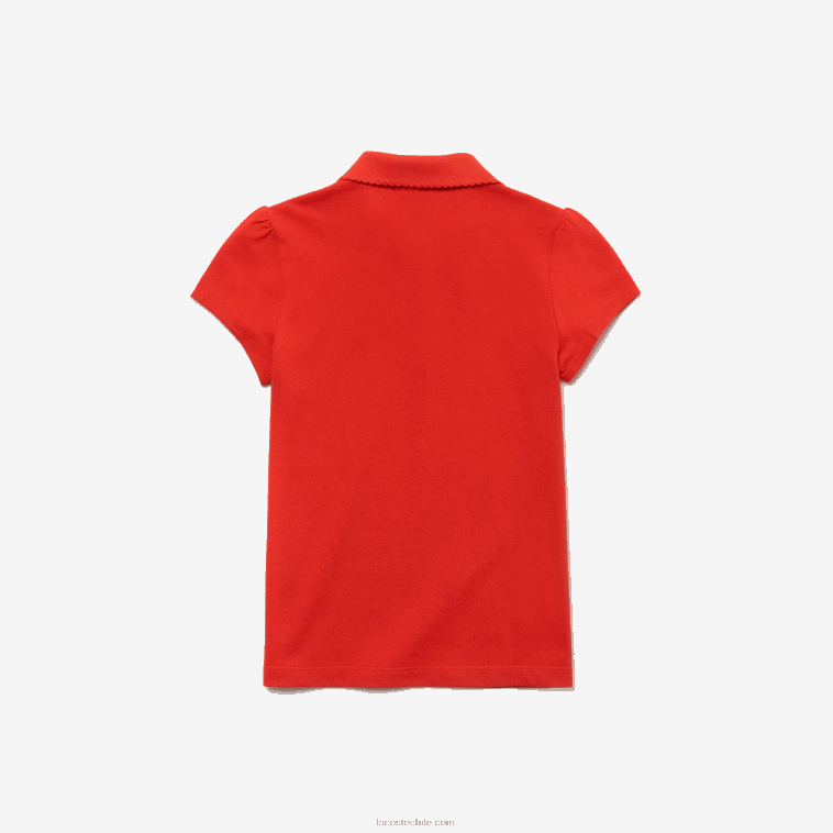 chicas Lacoste anuncio rojo mini polo de piqué con cuello festoneado N6XZ22963