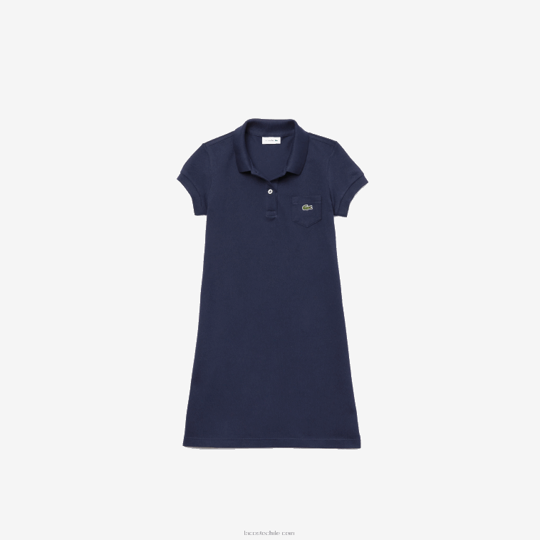 chicas Lacoste azul marino 166 vestido tipo polo de algodón N6XZ23083