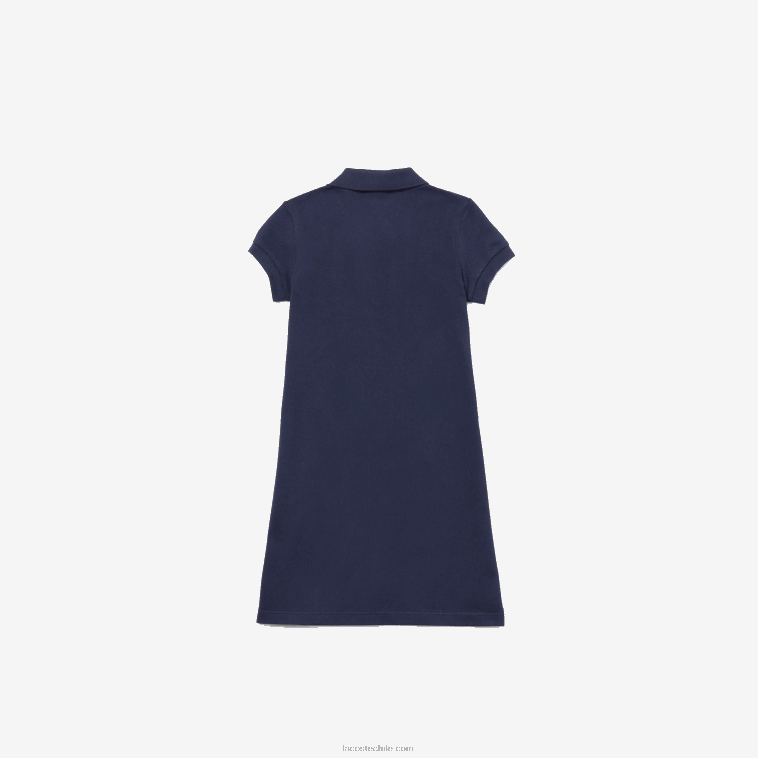 chicas Lacoste azul marino 166 vestido tipo polo de algodón N6XZ23083