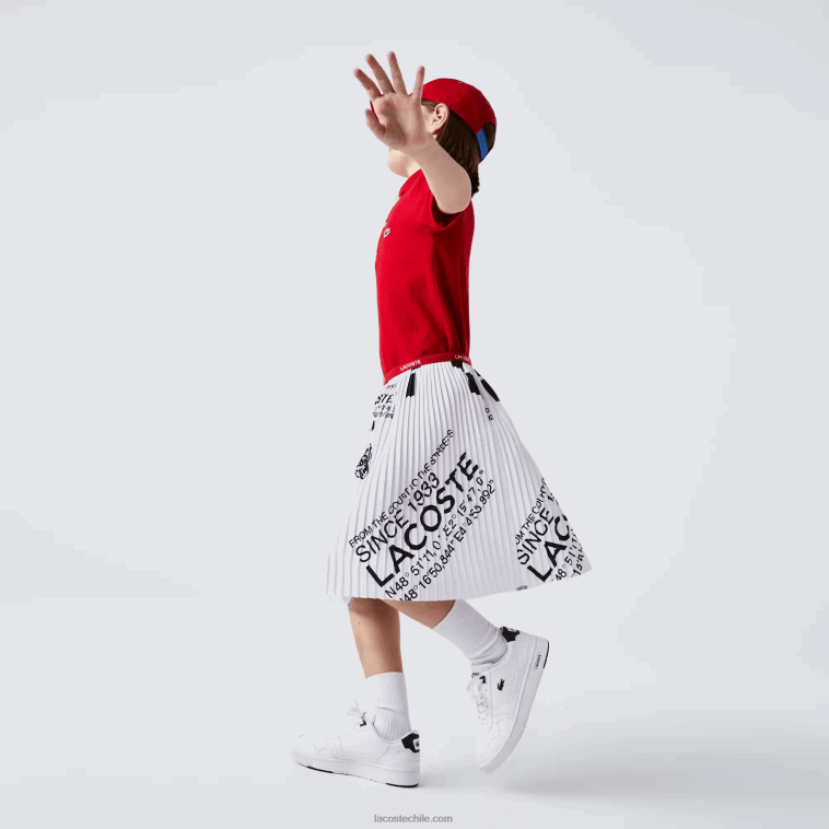 chicas Lacoste blanco 001 falda plisada de punto N6XZ23291