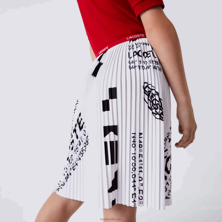 chicas Lacoste blanco 001 falda plisada de punto N6XZ23291