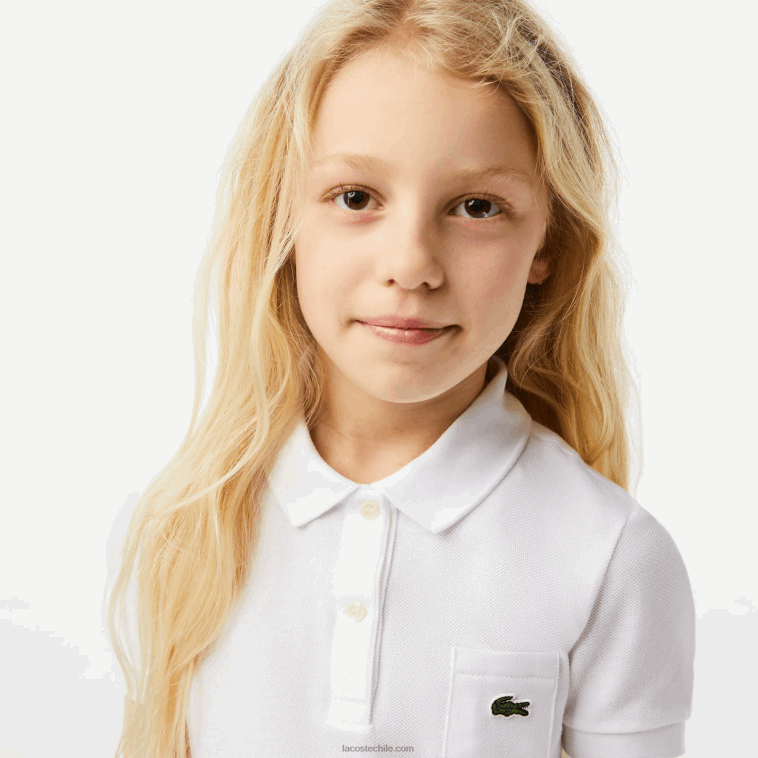 chicas Lacoste blanco 001 vestido tipo polo de algodón N6XZ23082