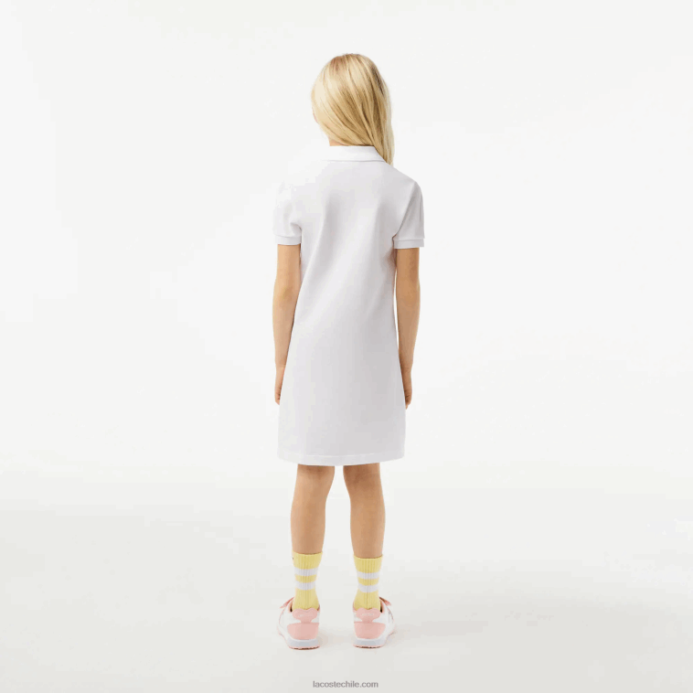 chicas Lacoste blanco 001 vestido tipo polo de algodón N6XZ23082