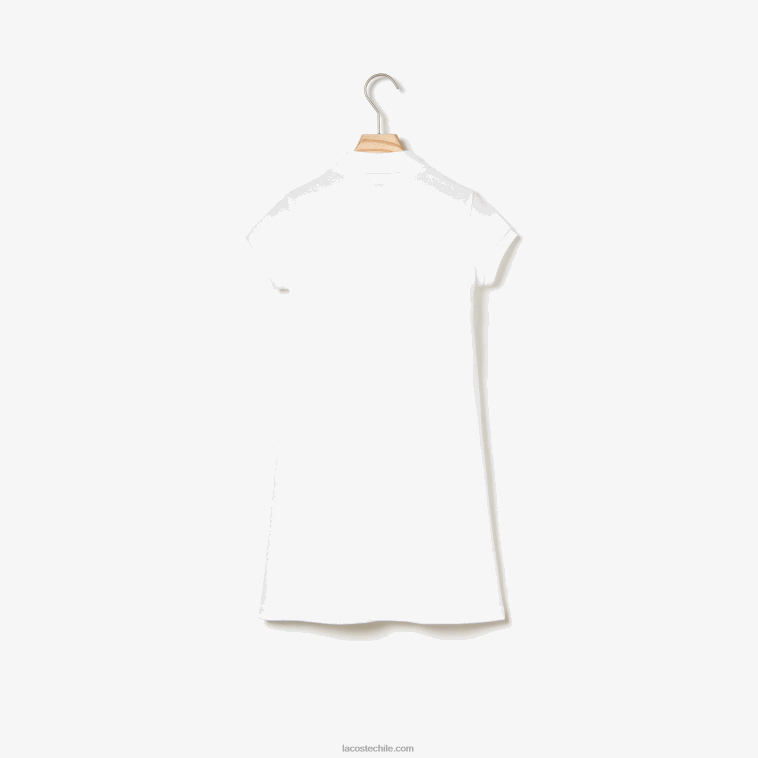chicas Lacoste blanco 001 vestido tipo polo de algodón N6XZ23082