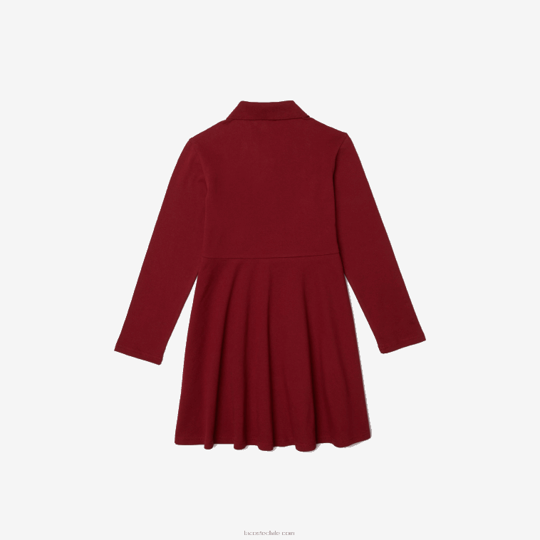 chicas Lacoste burdeos ypw vestido tipo polo de piqué N6XZ23281