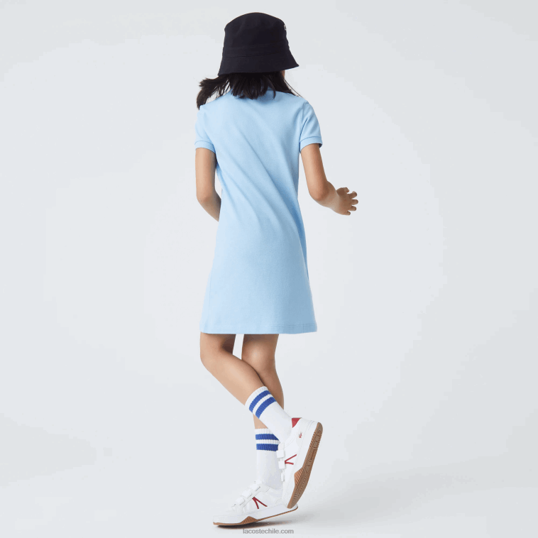 chicas Lacoste hbp azul vestido tipo polo de algodón N6XZ23094